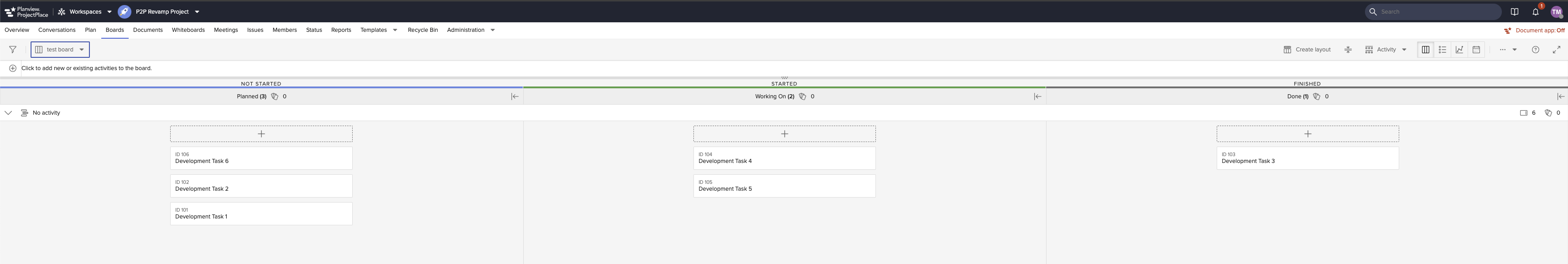 Kanban Board with Customisable Columns