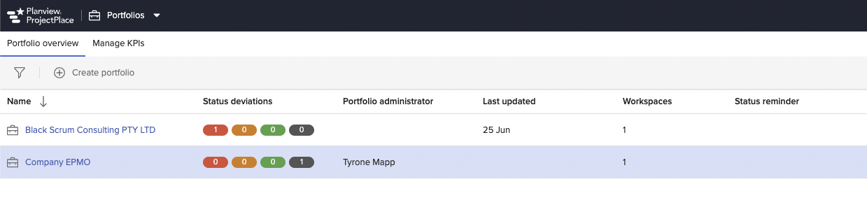 Multiple Portfolios in your Company Project Management Software